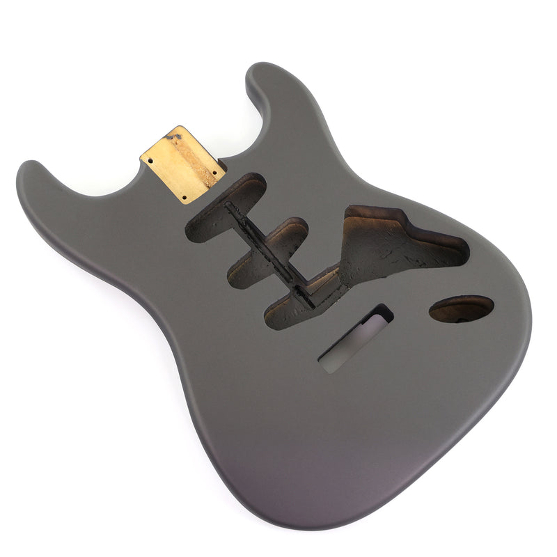 Lightweight Paulownia ST-Style Guitar Kit Body with Matte Charcoal Gray Finish (STB-101)