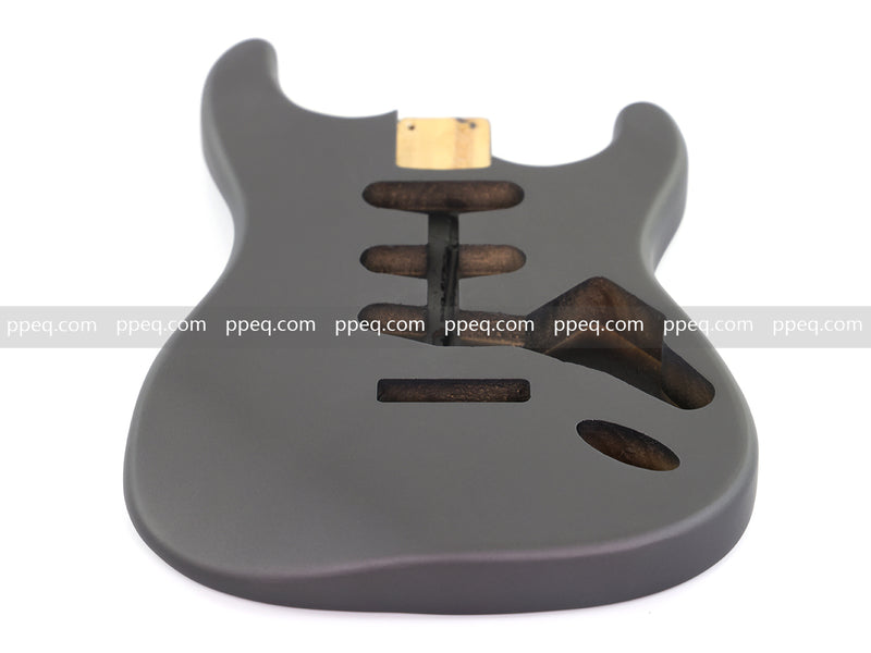 Lightweight Paulownia ST-Style Guitar Kit Body with Matte Charcoal Gray Finish (STB-101)