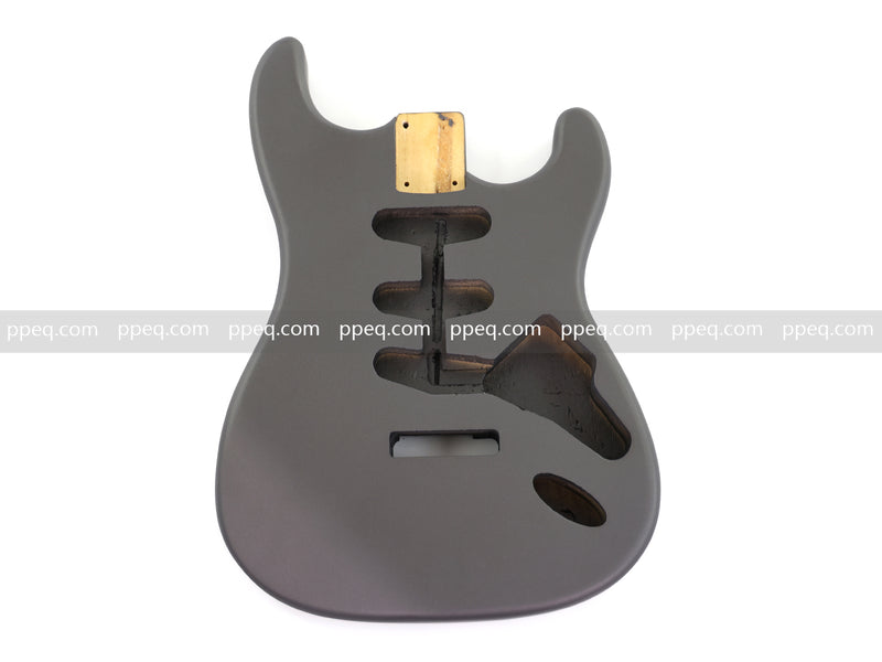 Lightweight Paulownia ST-Style Guitar Kit Body with Matte Charcoal Gray Finish (STB-101)