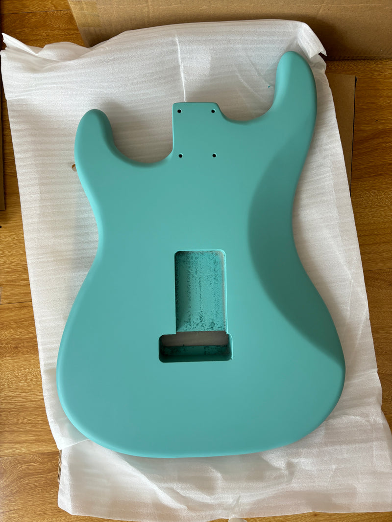 Lightweight Paulownia ST-Style Guitar Body with Matte Daphne Blue Finish (STB-105)