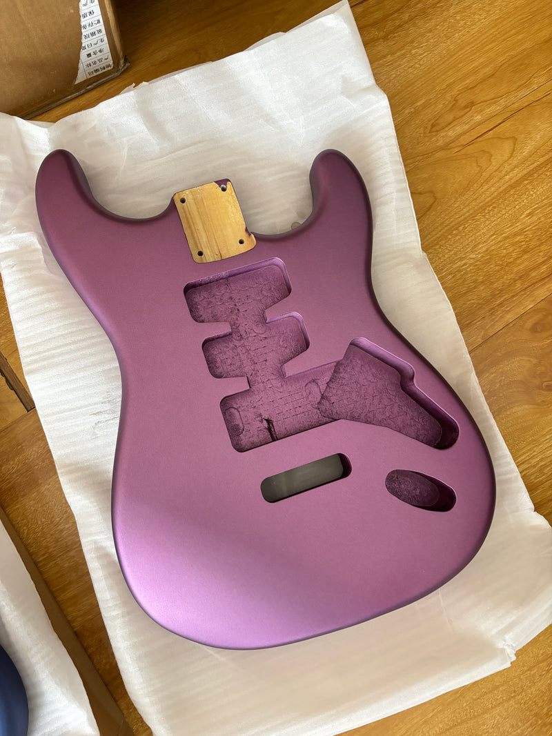 Lightweight Paulownia ST-Style Guitar Body with Satin Burgundy Mist Finish (STB-107)