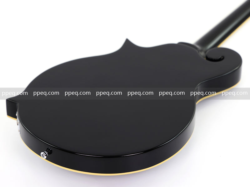 Mandolin Style Semi-Hollow Body Electric Guitar with Gloss Black Finish (HY-2533)