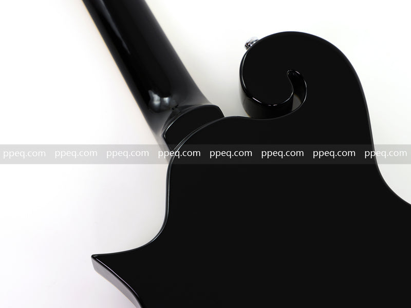 Mandolin Style Semi-Hollow Body Electric Guitar with Gloss Black Finish (HY-2533)