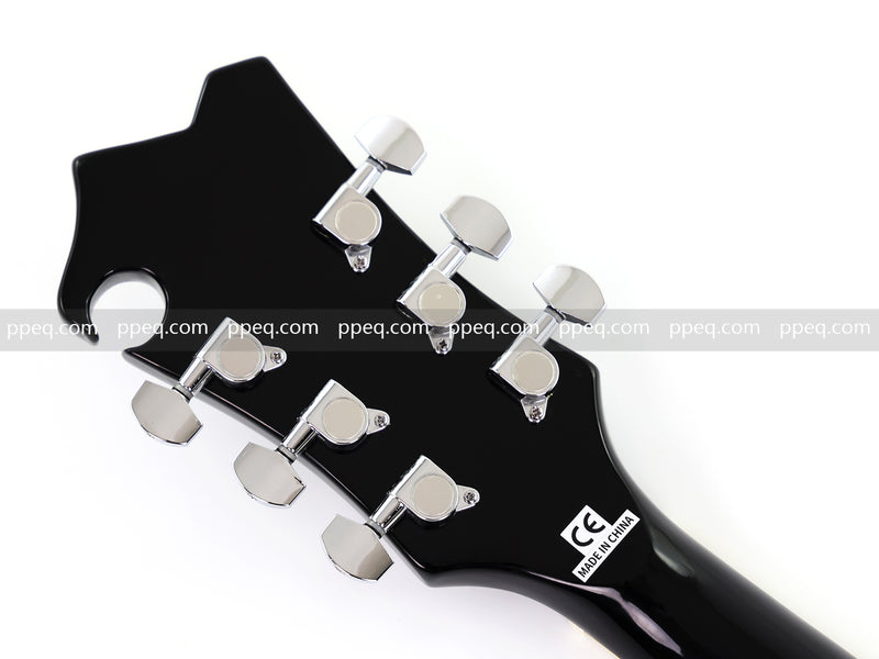 Mandolin Style Semi-Hollow Body Electric Guitar with Gloss Black Finish (HY-2533)