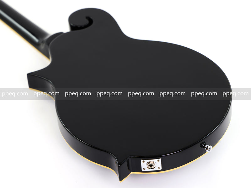 Mandolin Style Semi-Hollow Body Electric Guitar with Gloss Black Finish (HY-2533)