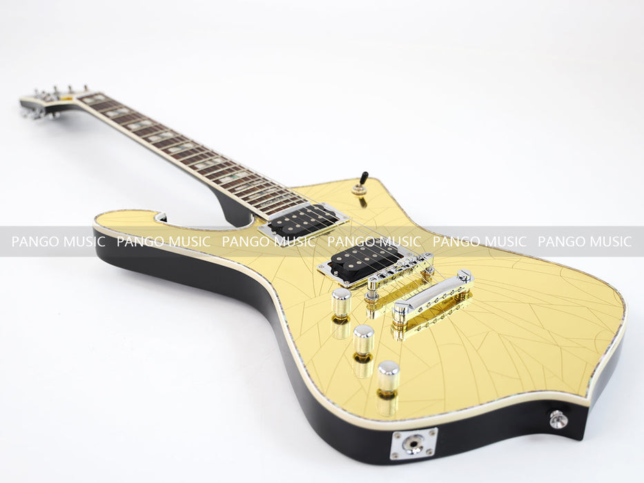 PANGO MUSIC Left Hand Electric Guitar with Cracked Mirror Top (GKS-084)