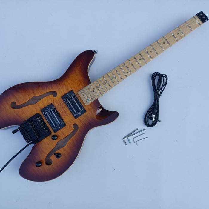 Headless Electric Guitar with Double F Holes (PWT-1902)