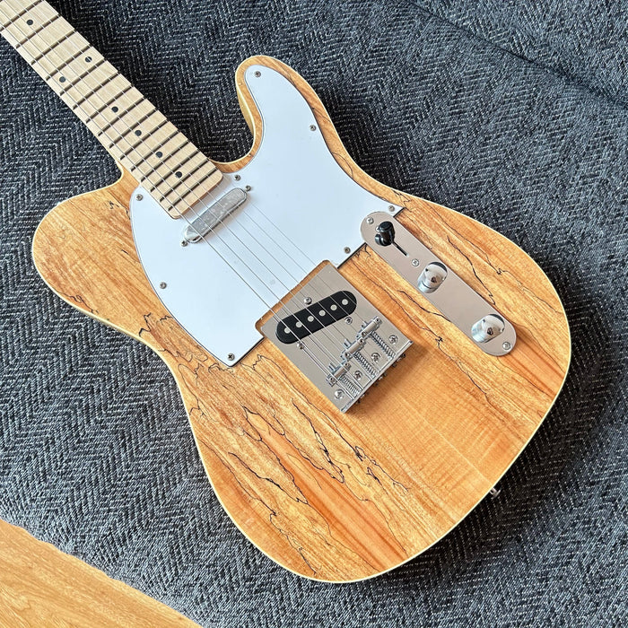 PANGO Music Tele Style Electric Guitar with Spalted Maple Top (PTL-128)