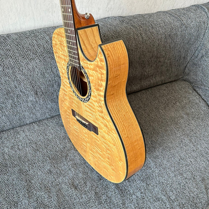 Shanghai Music Show Sample 41 Inch Acoustic Guitar with LED EQ (QAG-AT4)