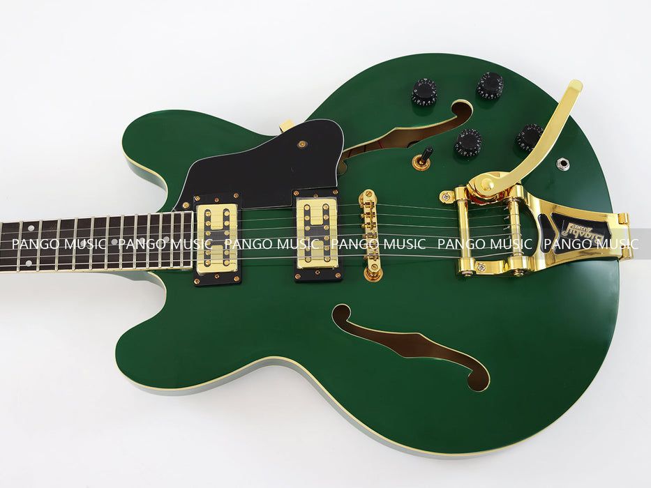 PANGO MUSIC Semi Hollow All Green Electric Guitar (GKS-094)