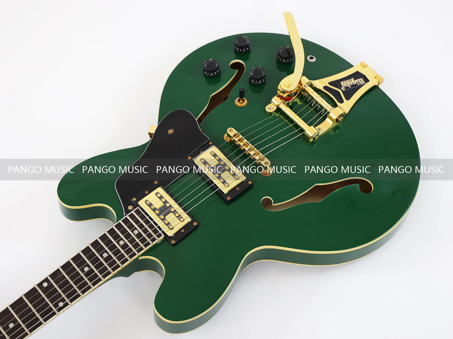 PANGO MUSIC Semi Hollow All Green Electric Guitar (GKS-094)