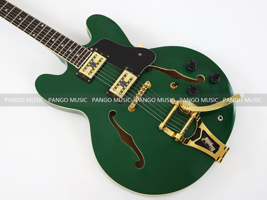 PANGO MUSIC Semi Hollow All Green Electric Guitar (GKS-094)