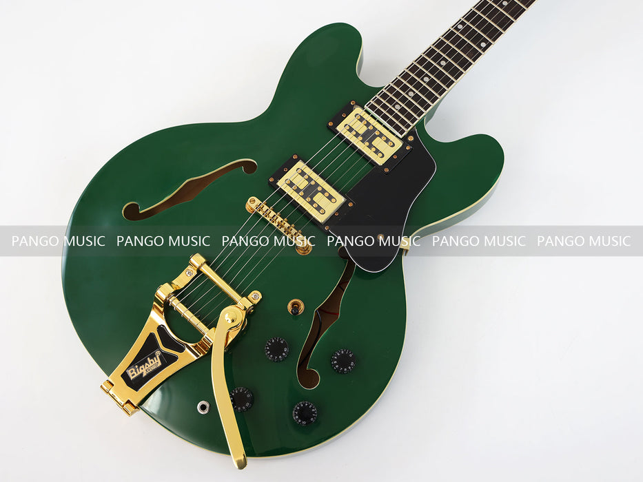 PANGO MUSIC Semi Hollow All Green Electric Guitar (GKS-094)