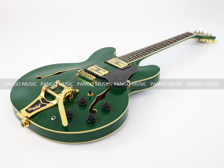 PANGO MUSIC Semi Hollow All Green Electric Guitar (GKS-094)