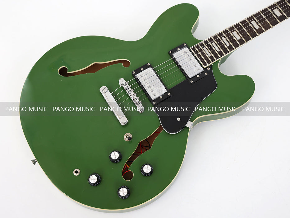 PANGO MUSIC Semi Hollow All Green Electric Guitar (GKS-122)