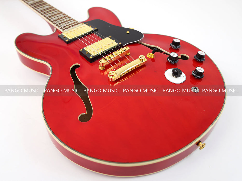 PANGO MUSIC Semi Hollow All Red Electric Guitar (GKS-091)