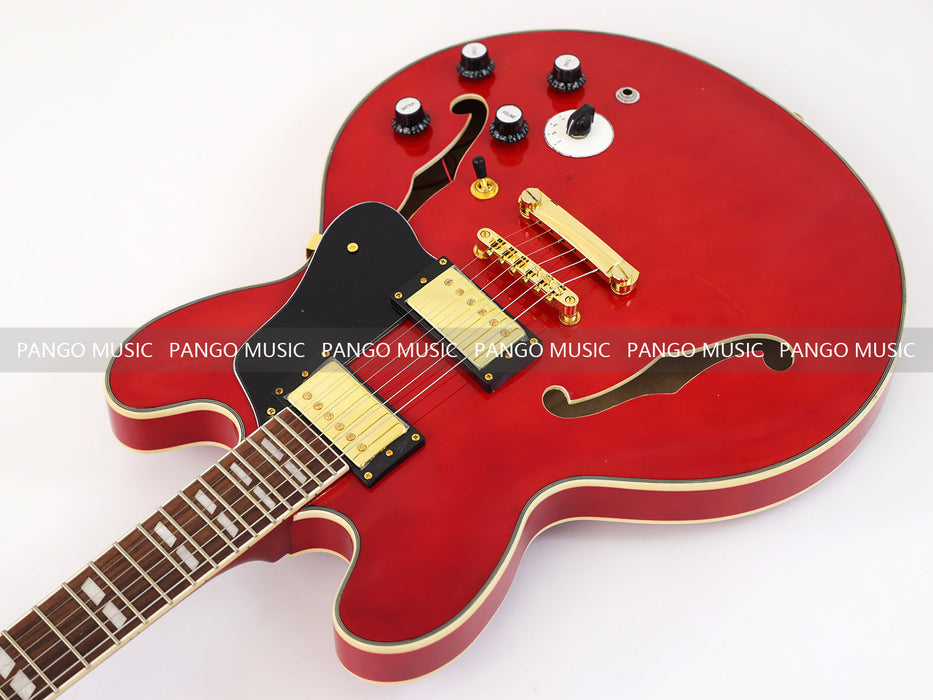 PANGO MUSIC Semi Hollow All Red Electric Guitar (GKS-091)