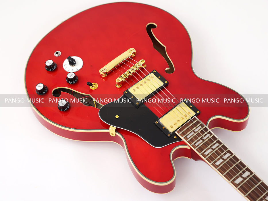 PANGO MUSIC Semi Hollow All Red Electric Guitar (GKS-091)