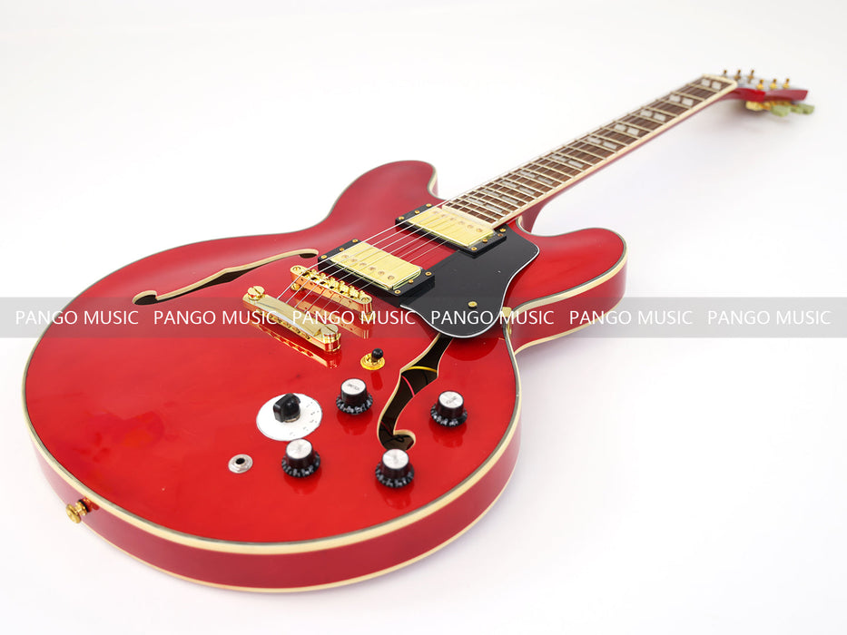 PANGO MUSIC Semi Hollow All Red Electric Guitar (GKS-091)