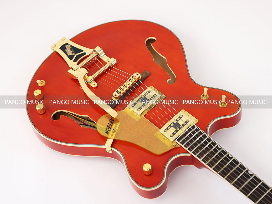 PANGO MUSIC Semi Hollow Orange Color Electric Guitar (GKS-087)