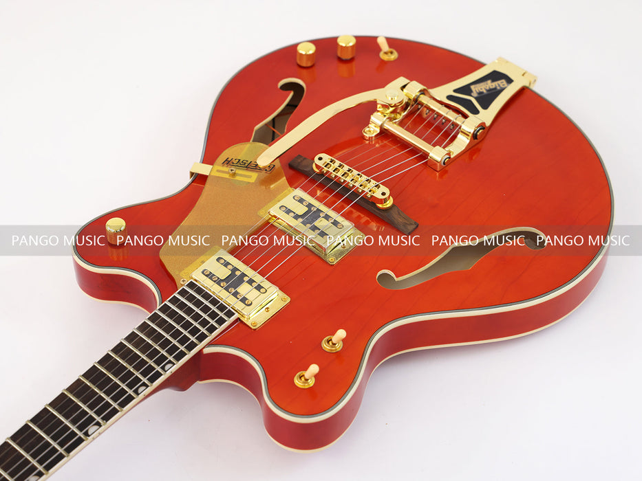 PANGO MUSIC Semi Hollow Orange Color Electric Guitar (GKS-087)