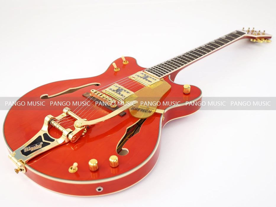 PANGO MUSIC Semi Hollow Orange Color Electric Guitar (GKS-087)