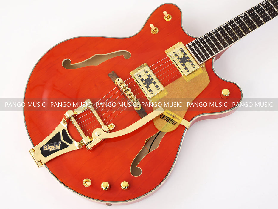 PANGO MUSIC Semi Hollow Orange Color Electric Guitar (GKS-087)