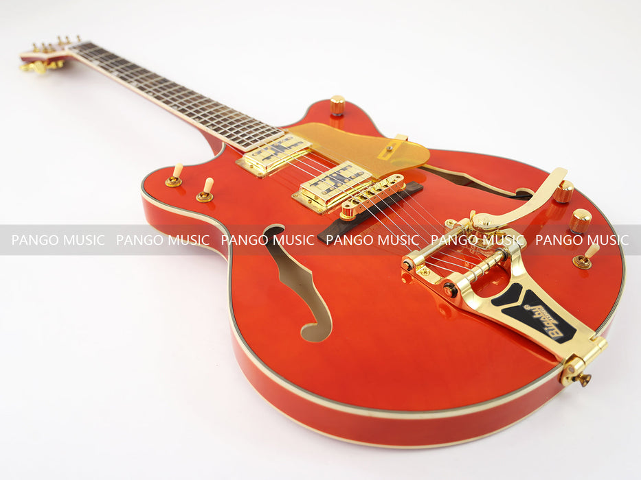 PANGO MUSIC Semi Hollow Orange Color Electric Guitar (GKS-089)