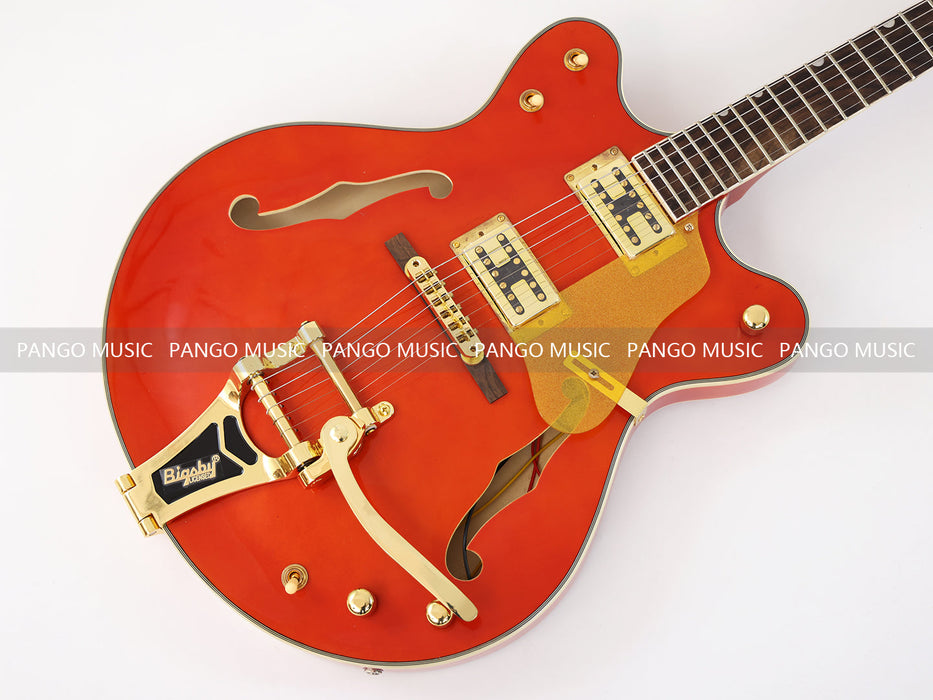 PANGO MUSIC Semi Hollow Orange Color Electric Guitar (GKS-089)