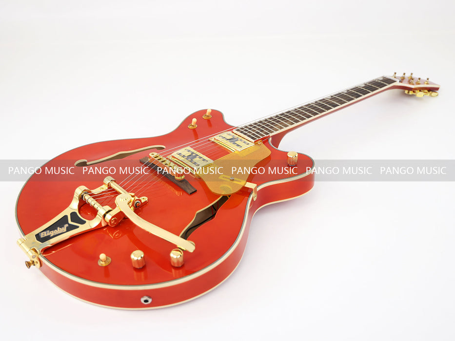 PANGO MUSIC Semi Hollow Orange Color Electric Guitar (GKS-089)