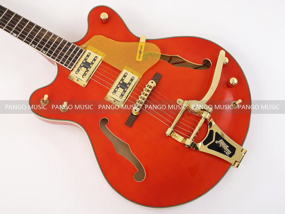 PANGO MUSIC Semi Hollow Orange Color Electric Guitar (GKS-089)