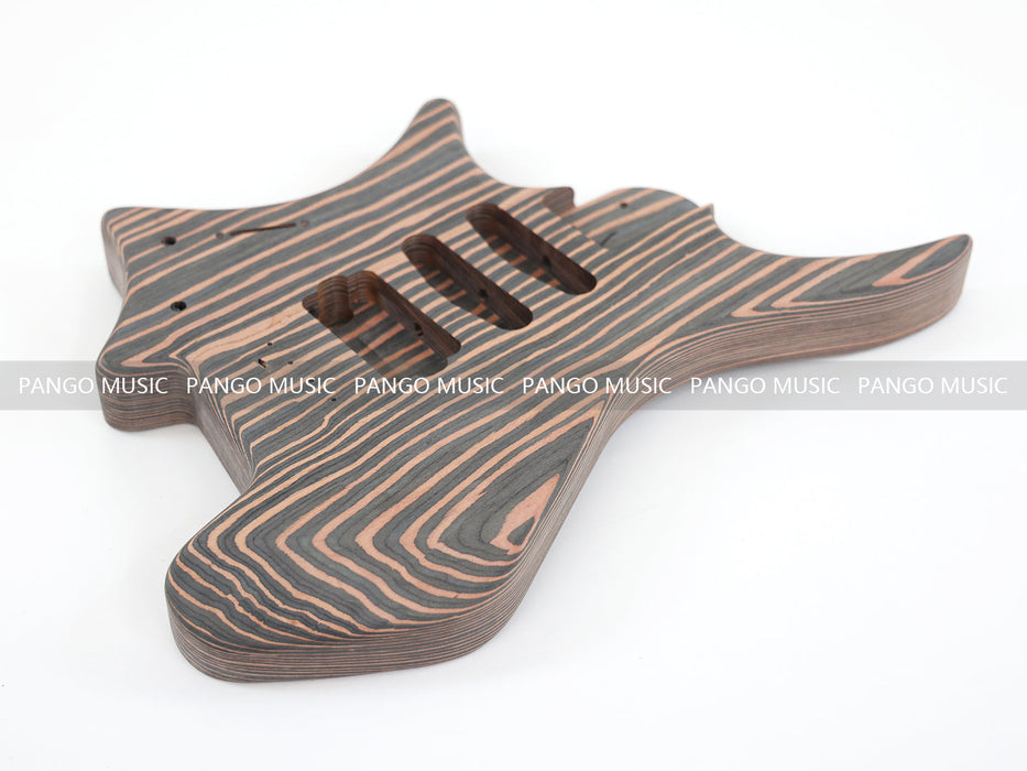 Headless Left Hand All Zebrawood DIY Electric Guitar Kit (ZQN-017S)