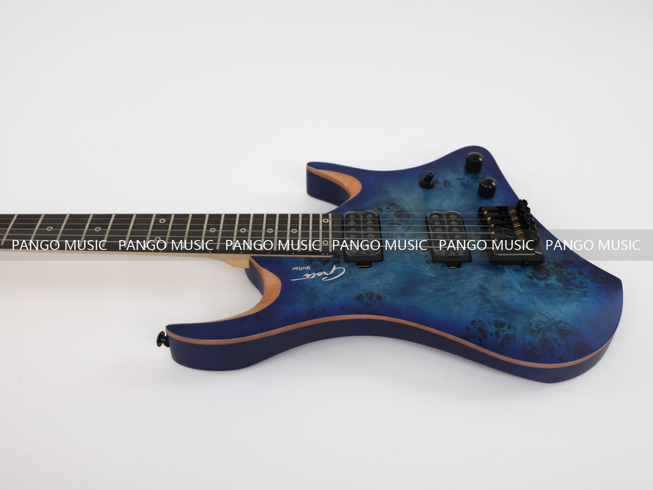 PANGO Music Headless Style Electric Guitar with Burl Maple Top (YMZ-207S)