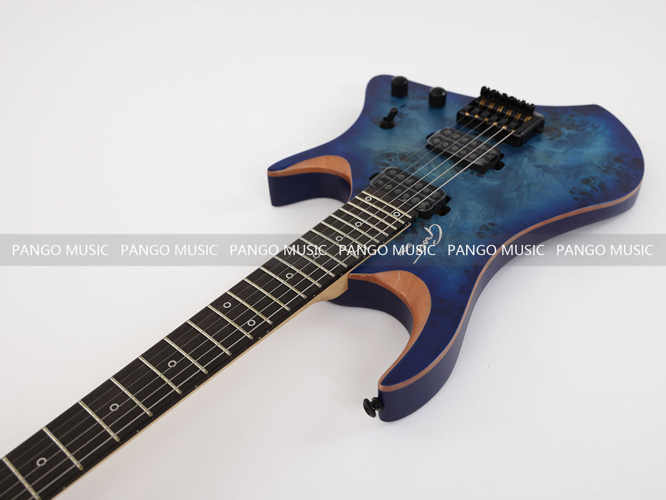 PANGO Music Headless Style Electric Guitar with Burl Maple Top (YMZ-207S)