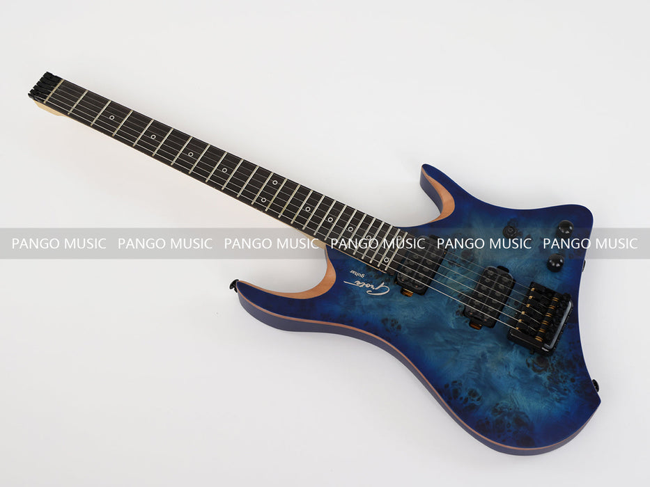 PANGO Music Headless Style Electric Guitar with Burl Maple Top (YMZ-207S)