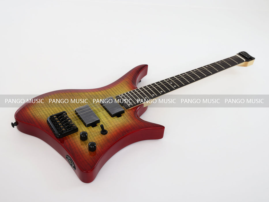 PANGO Music Headless Style Electric Guitar with Flamed Maple Top (PJX-520)