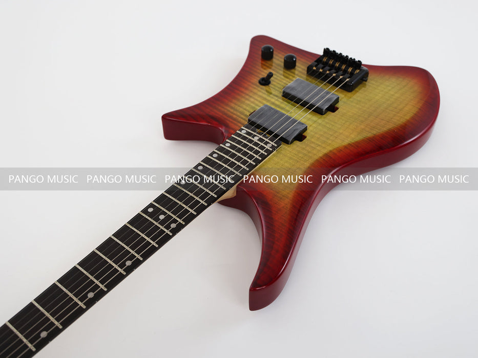 PANGO Music Headless Style Electric Guitar with Flamed Maple Top (PJX-520)