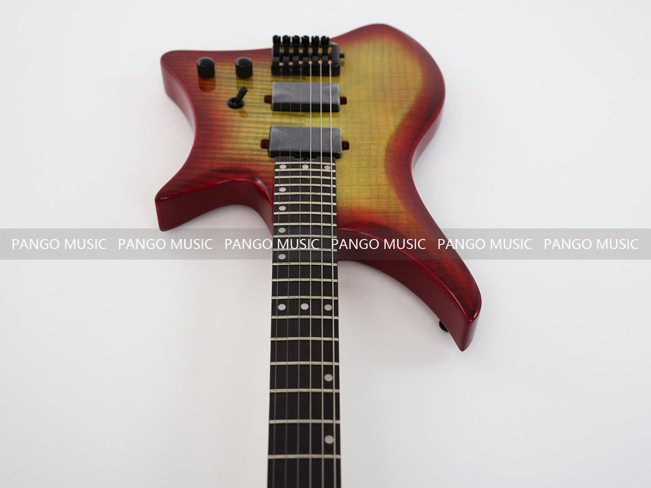 PANGO Music Headless Style Electric Guitar with Flamed Maple Top (PJX-520)