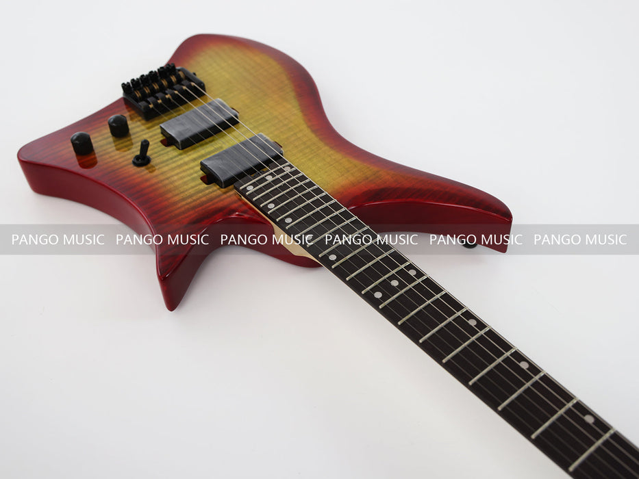 PANGO Music Headless Style Electric Guitar with Flamed Maple Top (PJX-520)