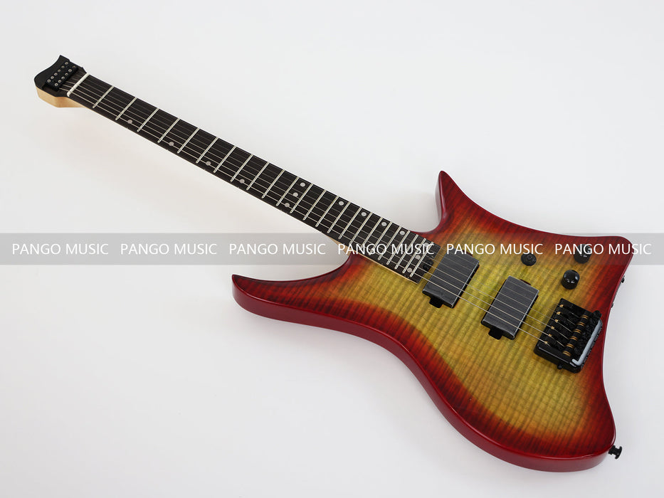 PANGO Music Headless Style Electric Guitar with Flamed Maple Top (PJX-520)