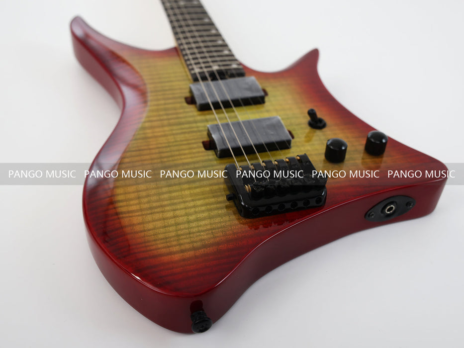 PANGO Music Headless Style Electric Guitar with Flamed Maple Top (PJX-520)