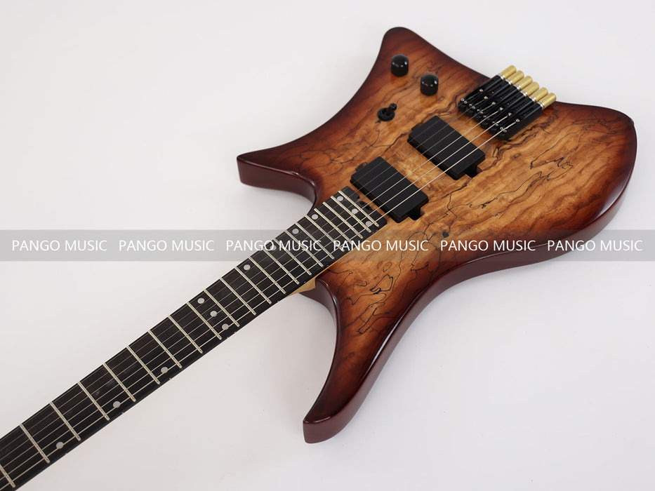 PANGO Music Headless Style Electric Guitar with Spalted Maple Top (PJX-522)