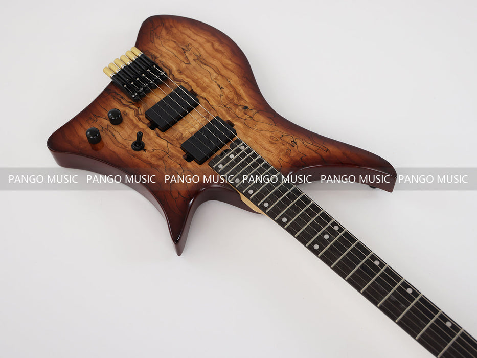 PANGO Music Headless Style Electric Guitar with Spalted Maple Top (PJX-522)