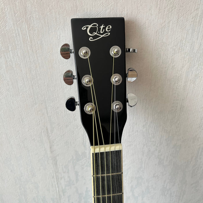 40 Inch Thin Body Black Acoustic Guitar with LED EQ (QAG-2304)