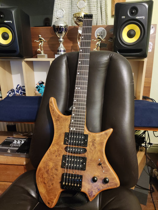 Headless DIY Electric Guitar Kit with Burl Maple Top (ZQN-004S)