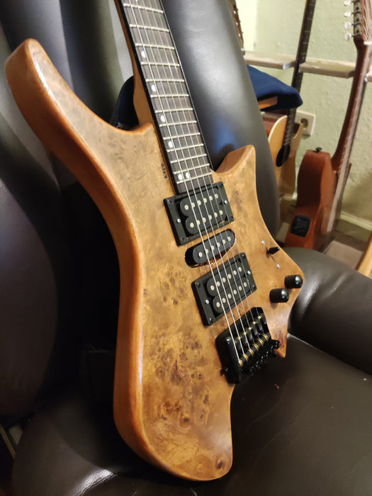 Headless DIY Electric Guitar Kit with Burl Maple Top (ZQN-004S)