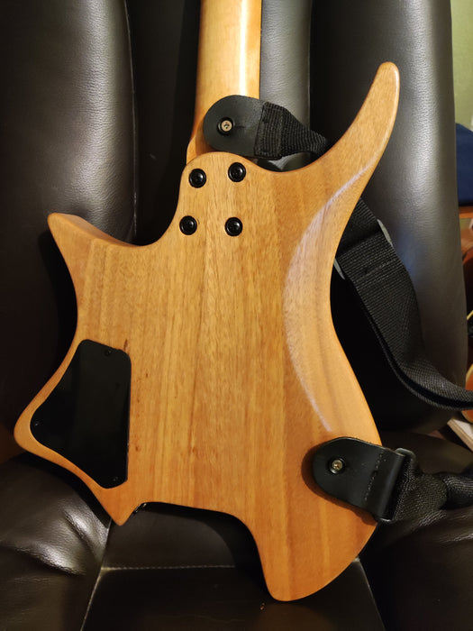 Headless DIY Electric Guitar Kit with Burl Maple Top (ZQN-004S)