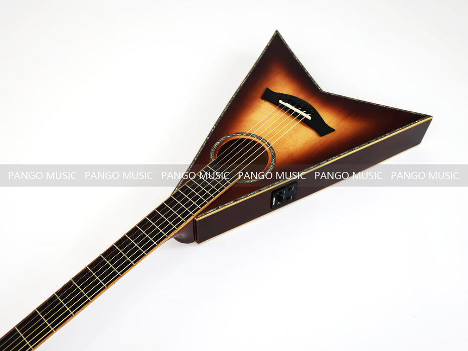 Pango Music 40 Inch Unique V Shape Acoustic Guitar (PVG-589)