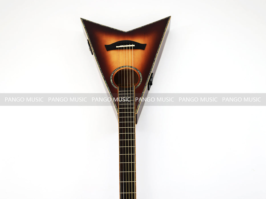 Pango Music 40 Inch Unique V Shape Acoustic Guitar (PVG-589)