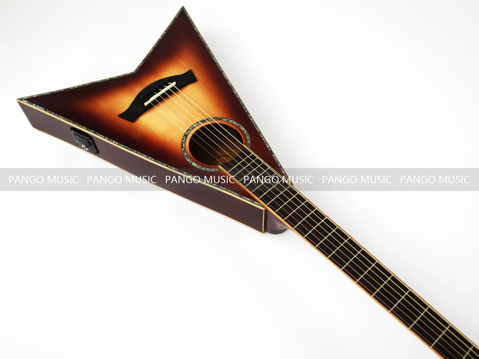 Pango Music 40 Inch Unique V Shape Acoustic Guitar (PVG-589)